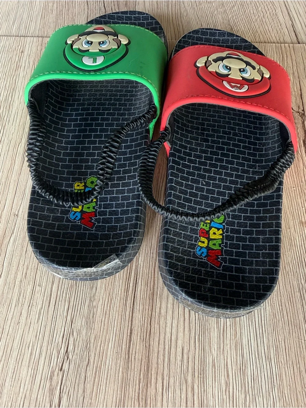 Kids Character Slide Sandals in Red and Green size 11/12